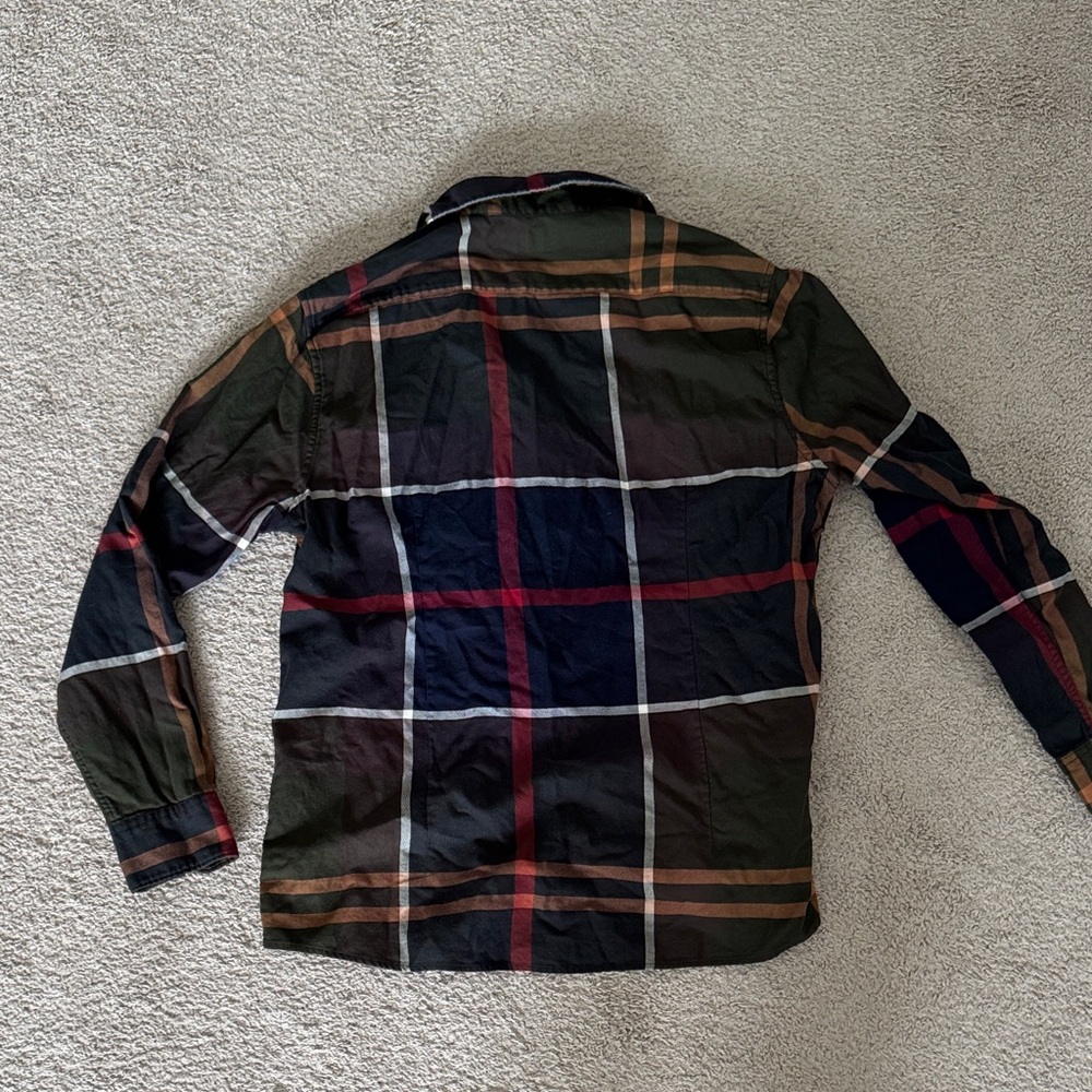 Barbour Men's Dark Plaid Button Down Shirt - Picture 6 of 6